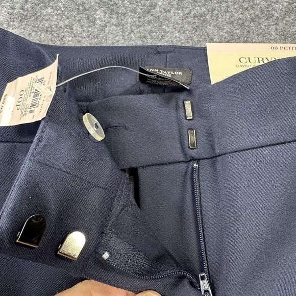 Ann Taylor Petite Pants Womens 00P Navy Curvy Slim Leg Dress Work Trousers - Picture 4 of 16